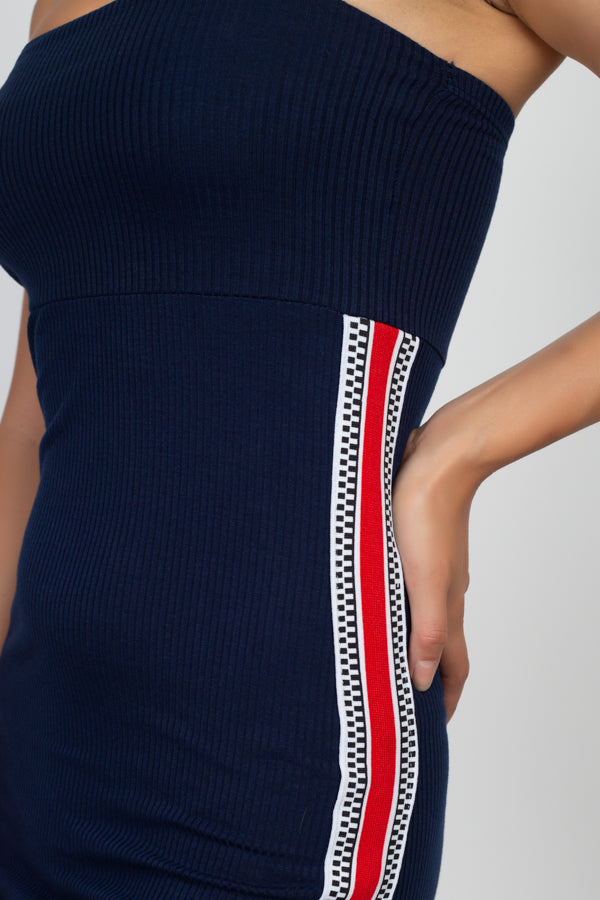 [$2/piece] Stripe Panel Ribbed Cami Dress