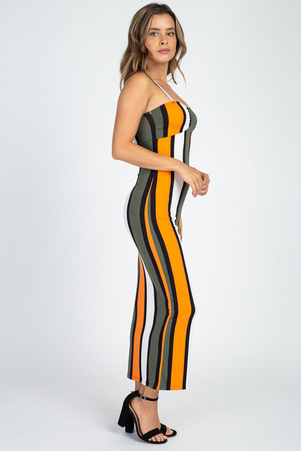 [$3/piece] Multicolor Striped Maxi Dress
