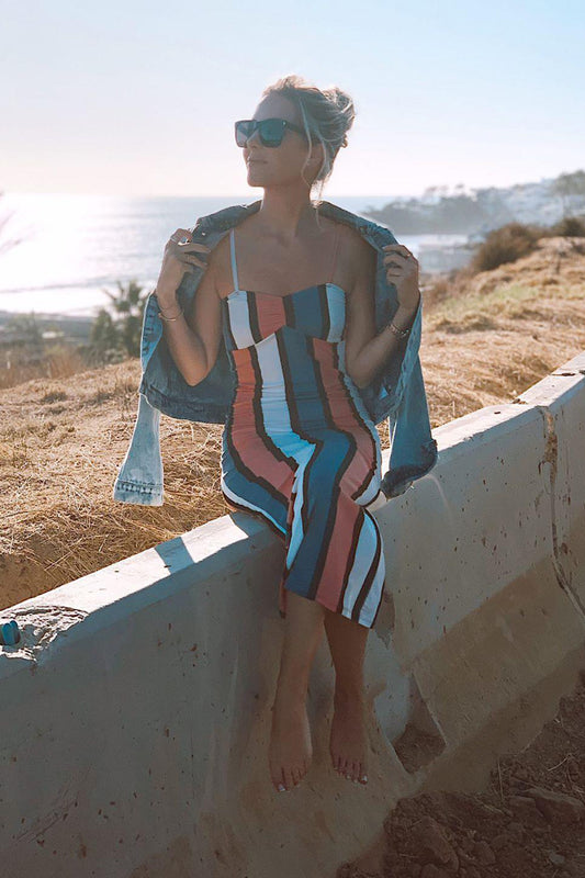 [$3/piece] Multicolor Striped Maxi Dress