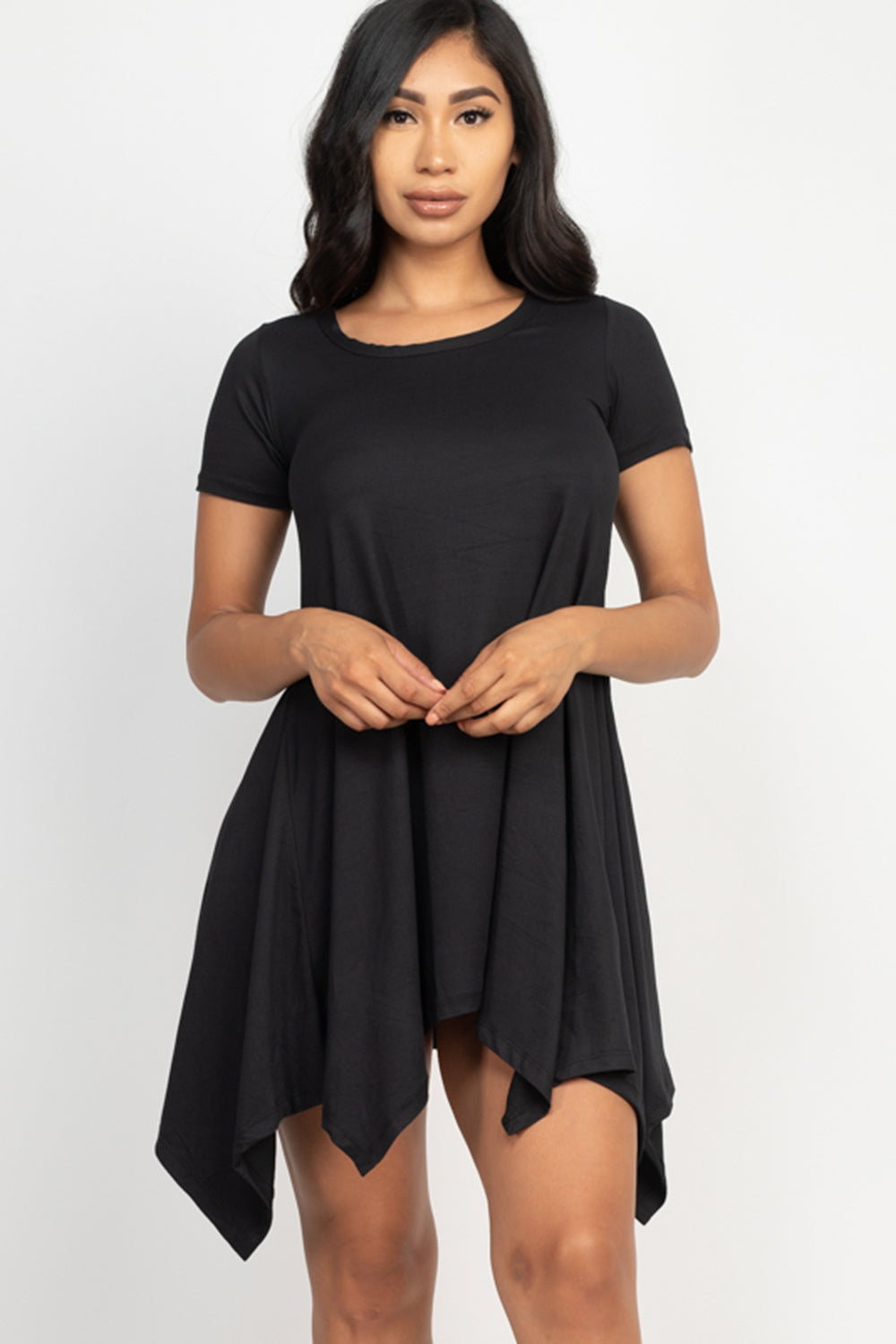 [$5/piece] Asymmetrical Short Sleeve Trapeze Dress