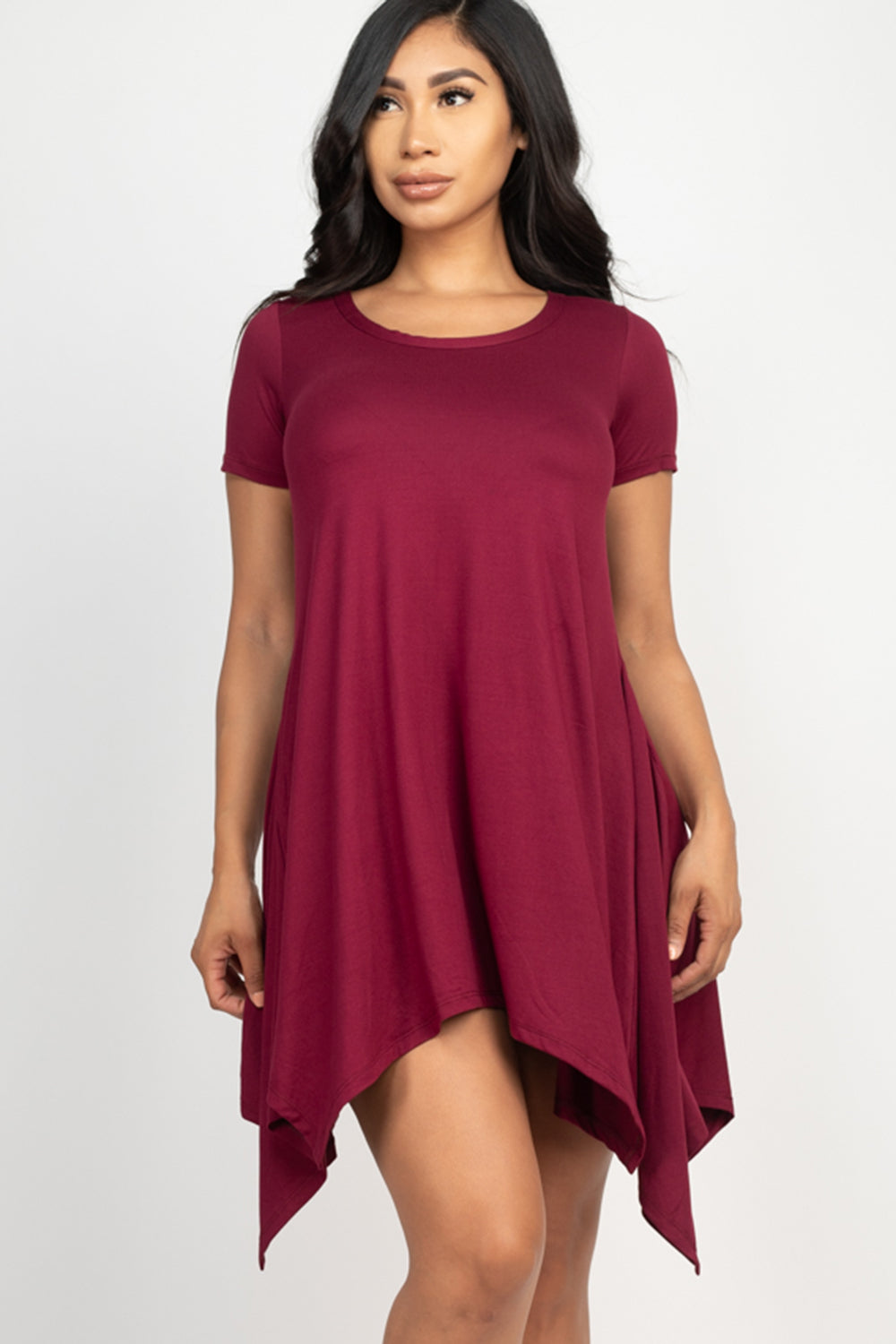 [$5/piece] Asymmetrical Short Sleeve Trapeze Dress