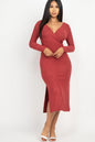 [$5/piece] Double Side Slit Surplice Midi Dress