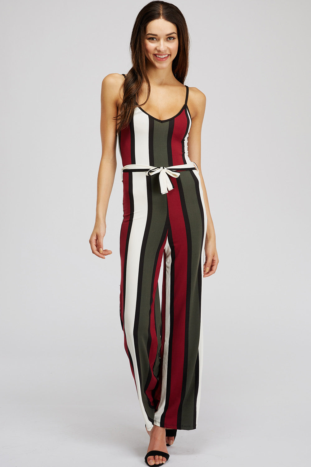 [$3/piece] Multicolor Striped Wide-Leg Cami Jumpsuit