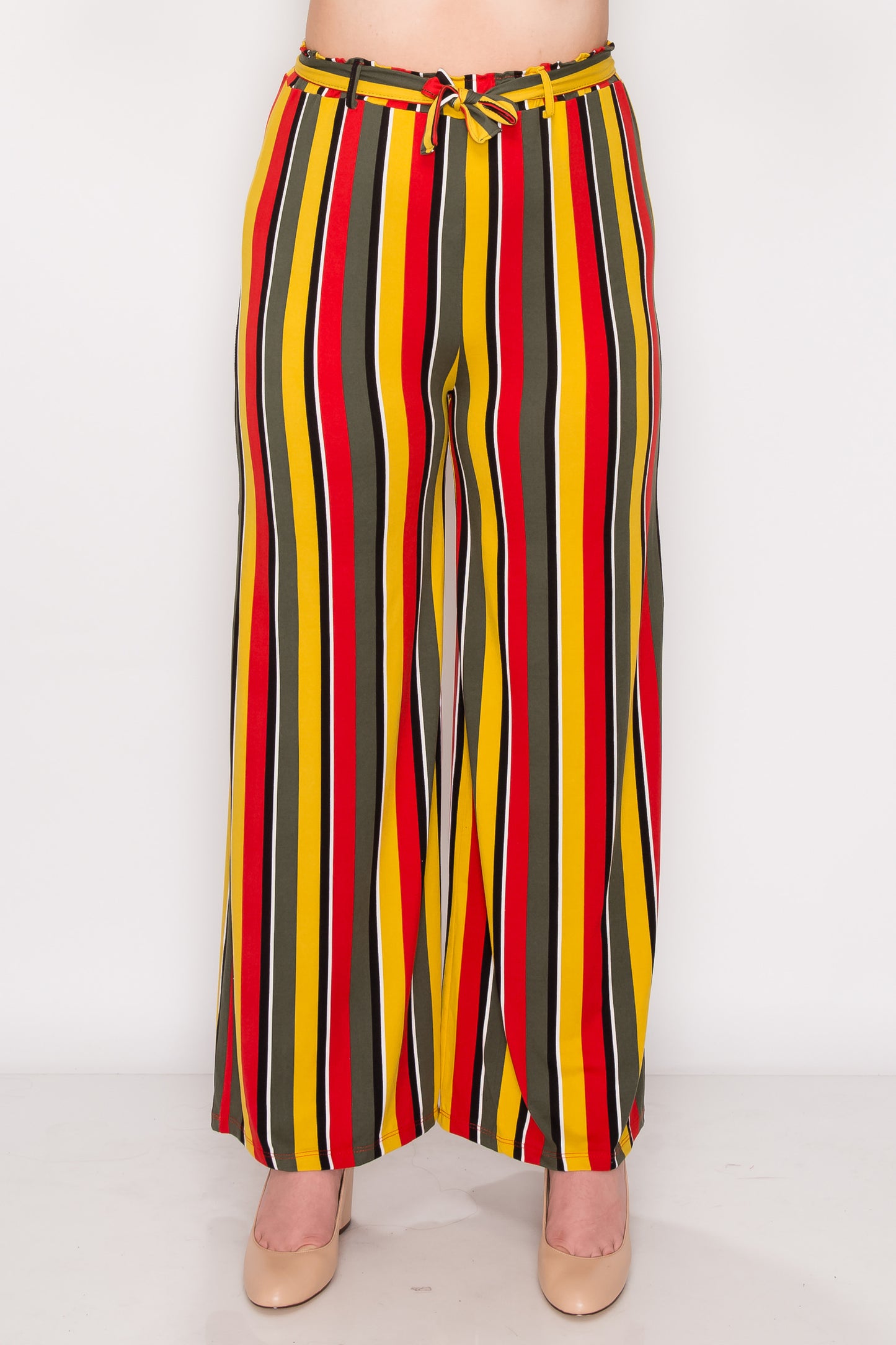 [$3/piece] Plus Striped Wide-Leg Pants