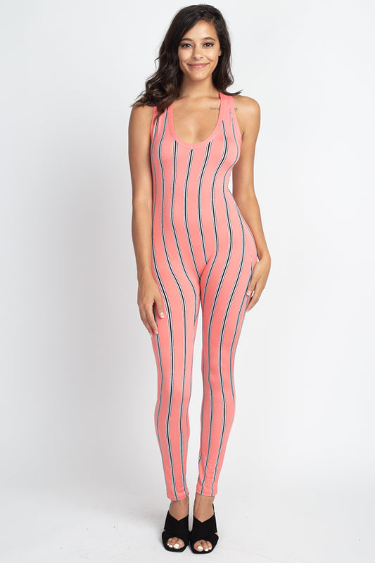 [$3/piece] Striped Bodycon Jumpsuit