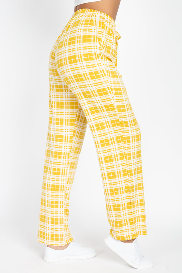 [$2/piece] Plaid Print Wide Leg Pants
