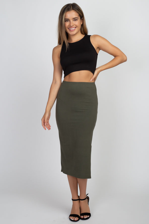 [$1/piece] Side Slit Midi Skirt