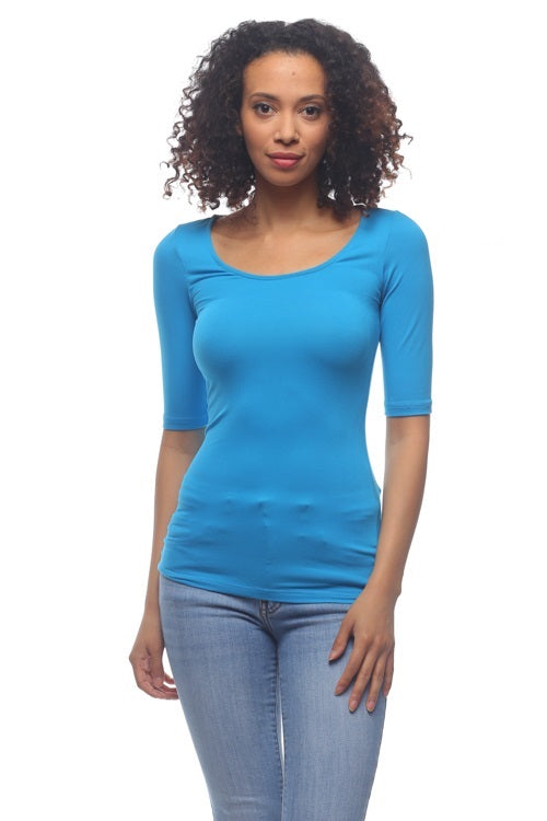 Zelos Women's Short Sleeve Scoop Neck T-Shirt, Blue, X-Large
