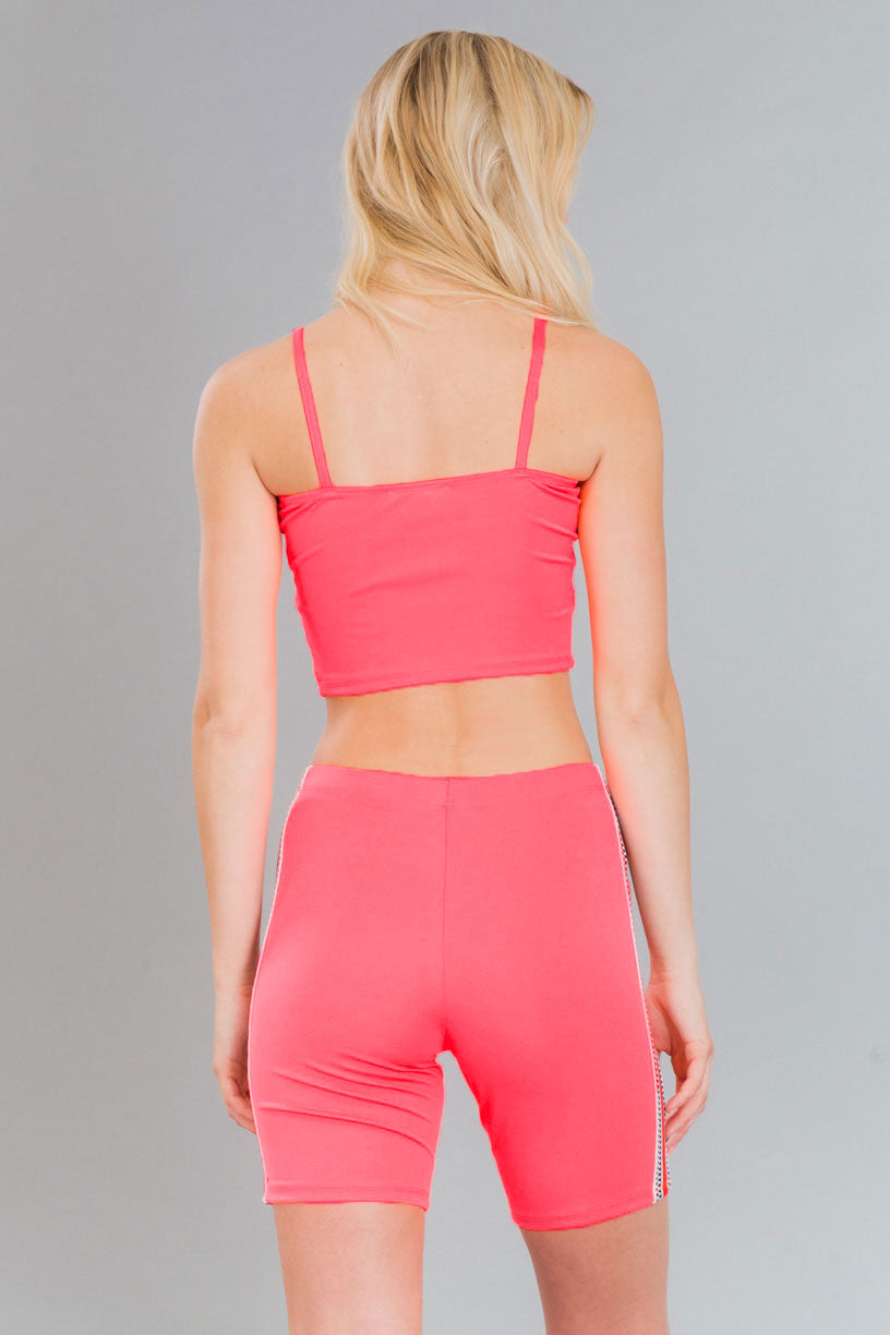 [$2/piece] Cropped Cami Top & Tape Side Shorts Set