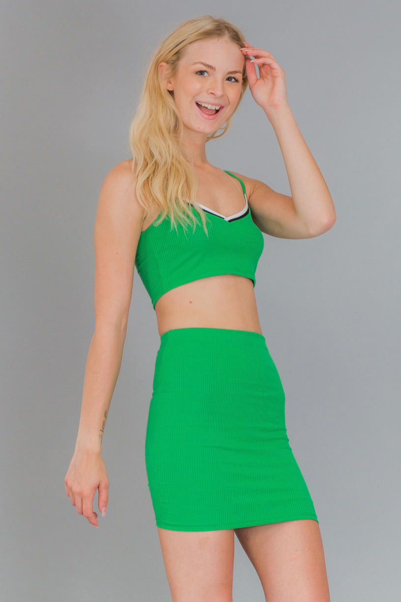 [$2/piece] Cropped Cami Top & Mini Skirt Set