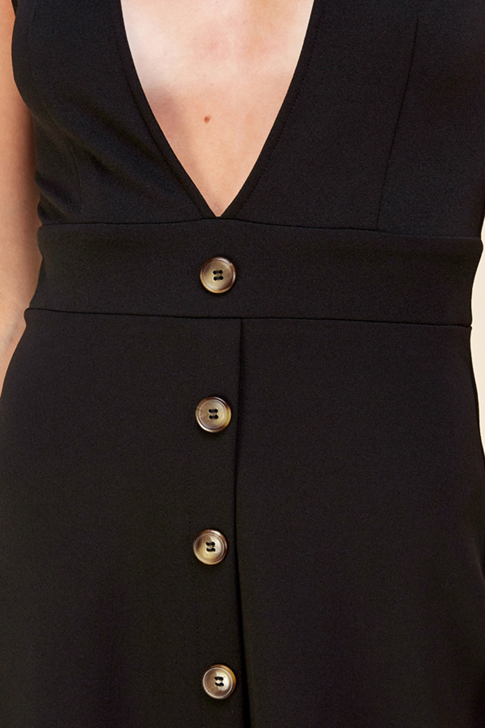 [$4/piece] Button Detail Flare Dress