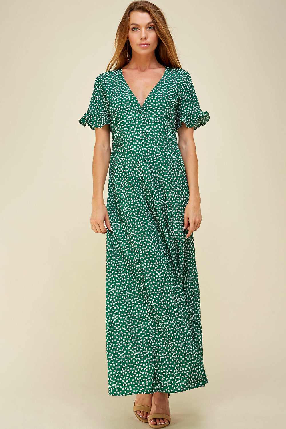 [$6/piece] Floral Short Ruffle Sleeve Dress