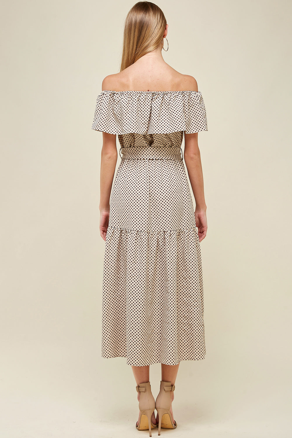 [$6/piece] Belted Off-Shoulder Ruffle Dress