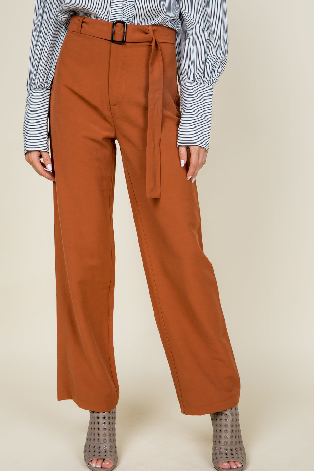 [$5/piece] Belted high waist pants