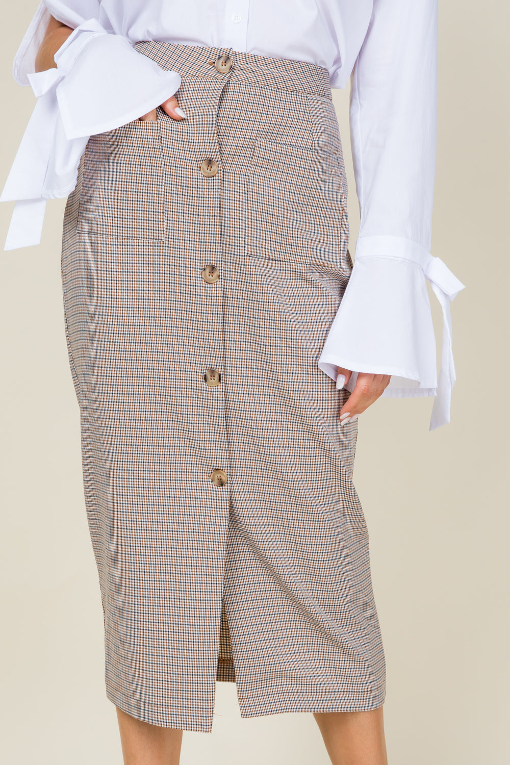 [$4/piece] Button down pattern pencil skirt