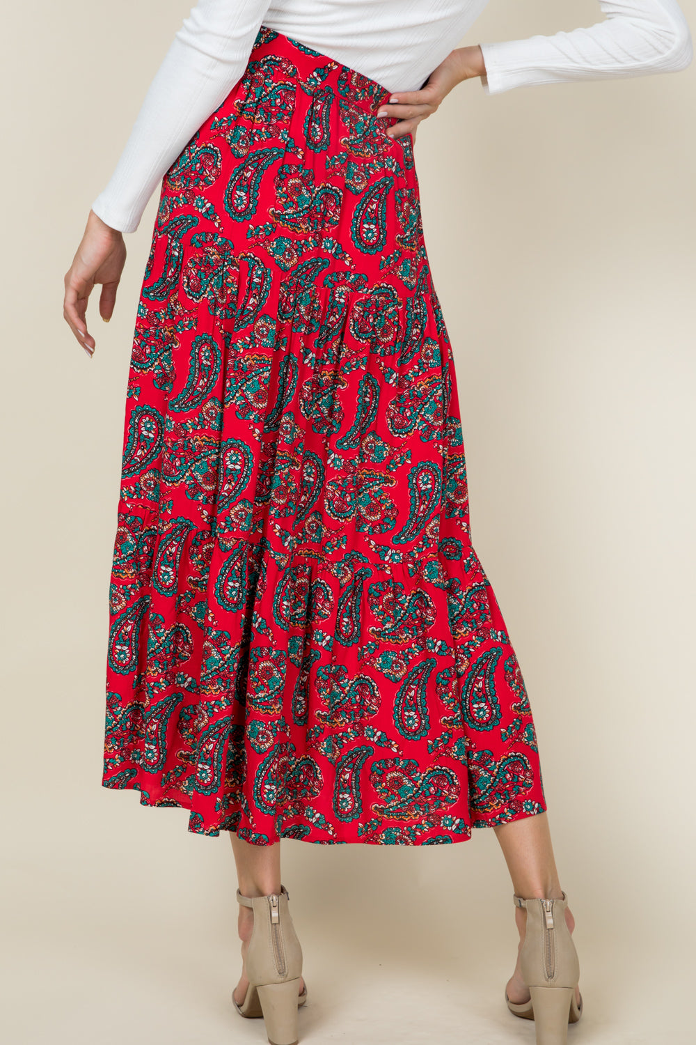 [$4/piece] Paisley tiered skirt