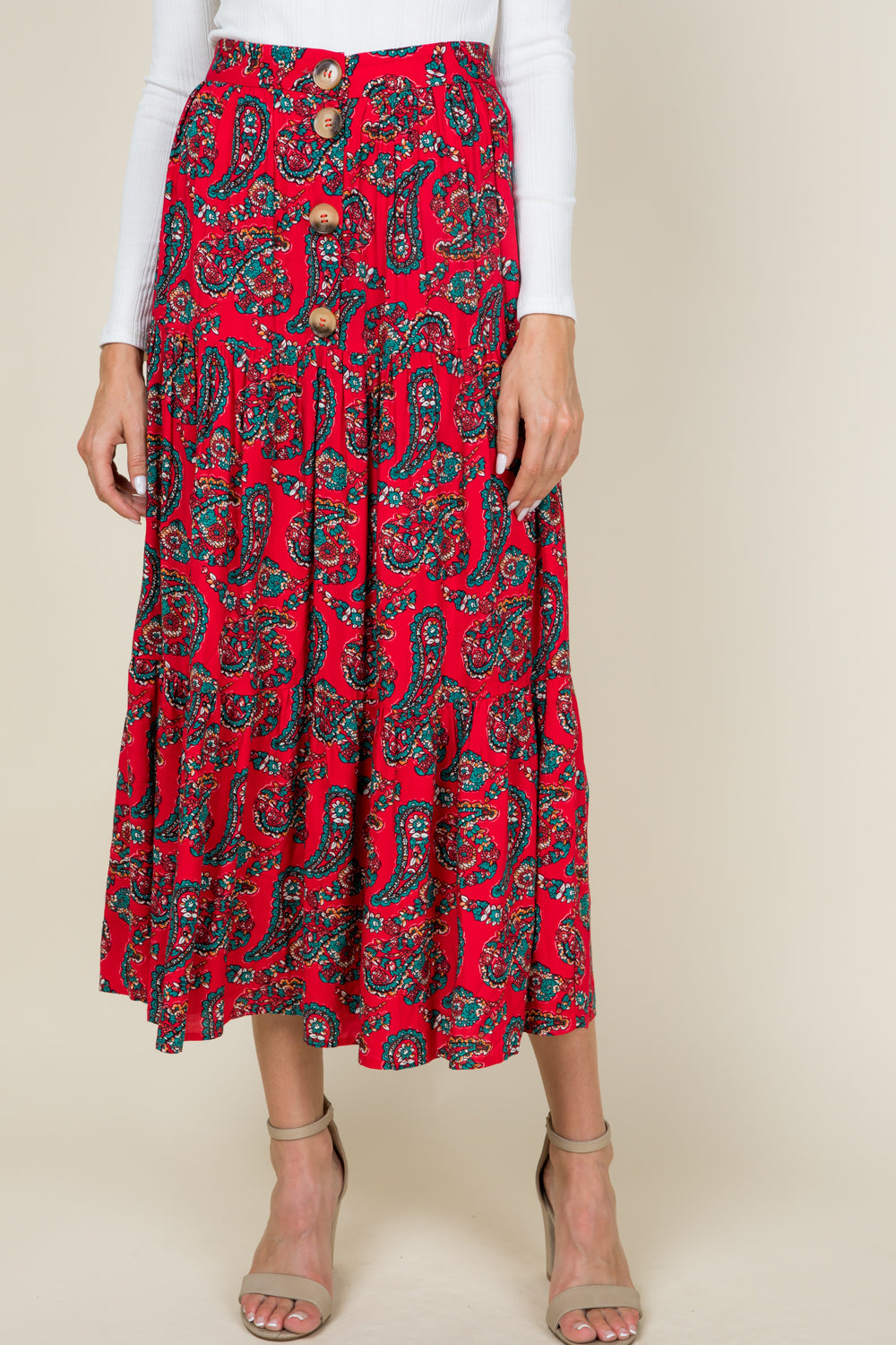 [$4/piece] Paisley tiered skirt