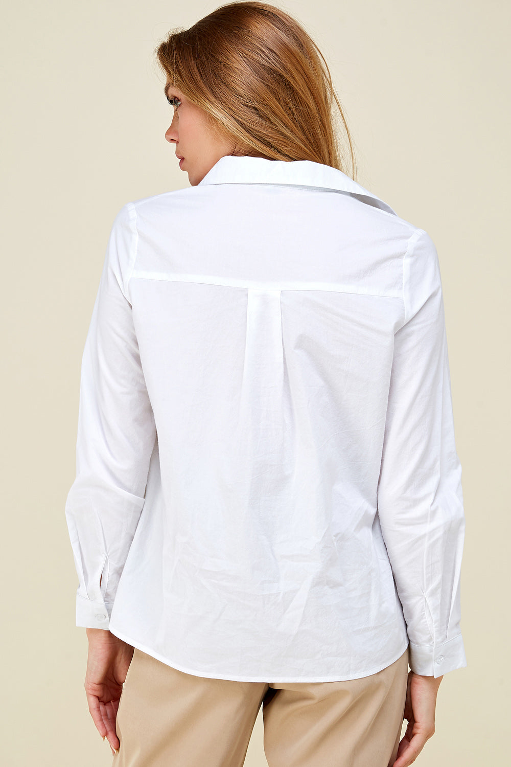 [$5/piece] Front Pleated Long Sleeve Shirt