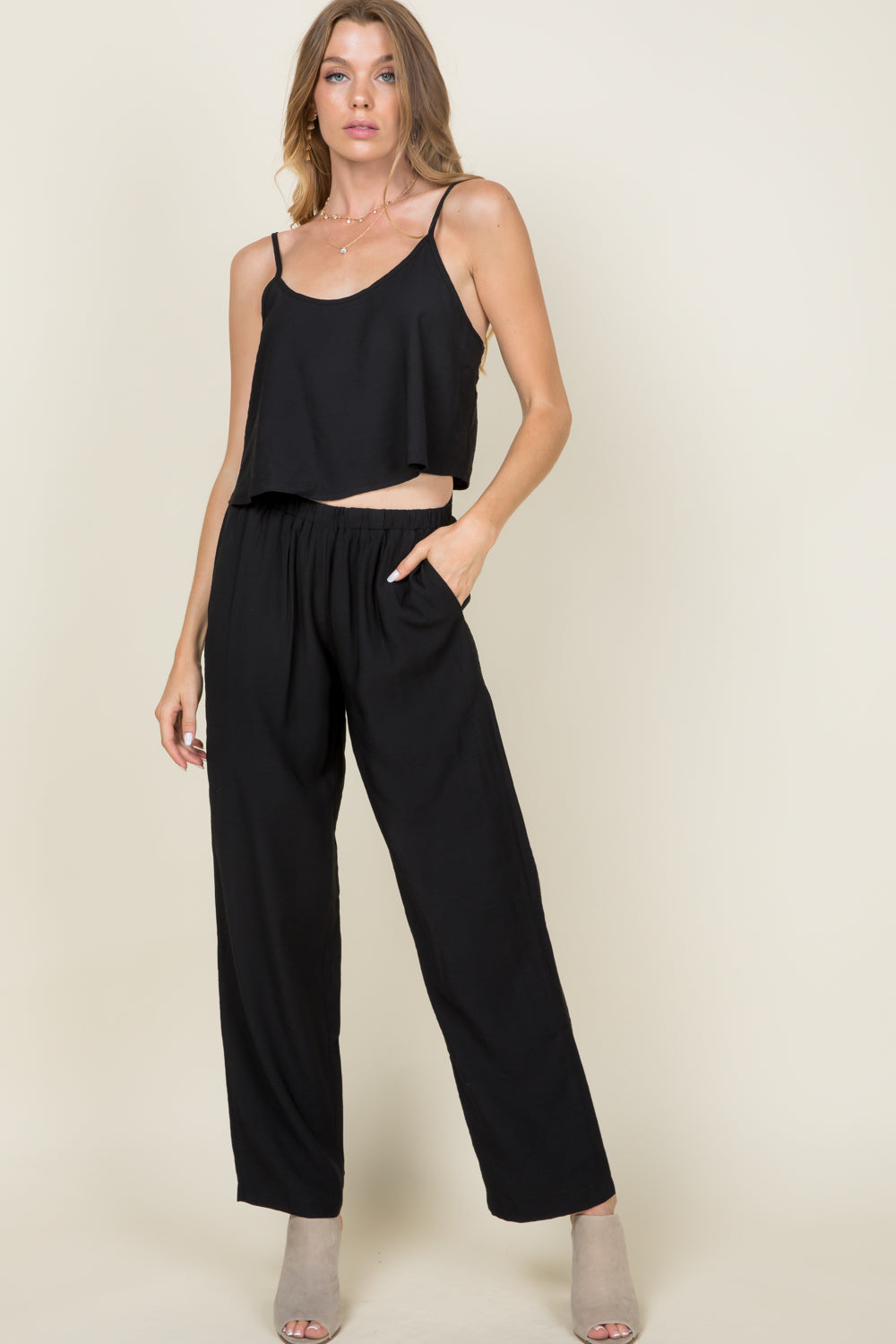 [$8/piece] Cami top and straight pants set
