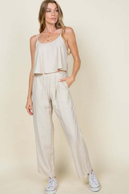 [$8/piece] Cami top and straight pants set